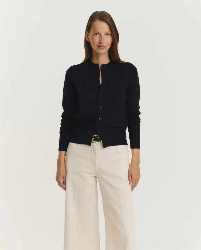 N°300 Little Cashmere Cardigan - Donkerblauw sold by Pauw Amsterdam