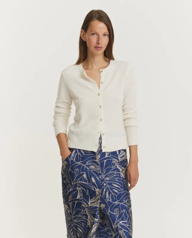 Zijde Cashmere Boucle Vest - Ecru sold by Pauw Amsterdam