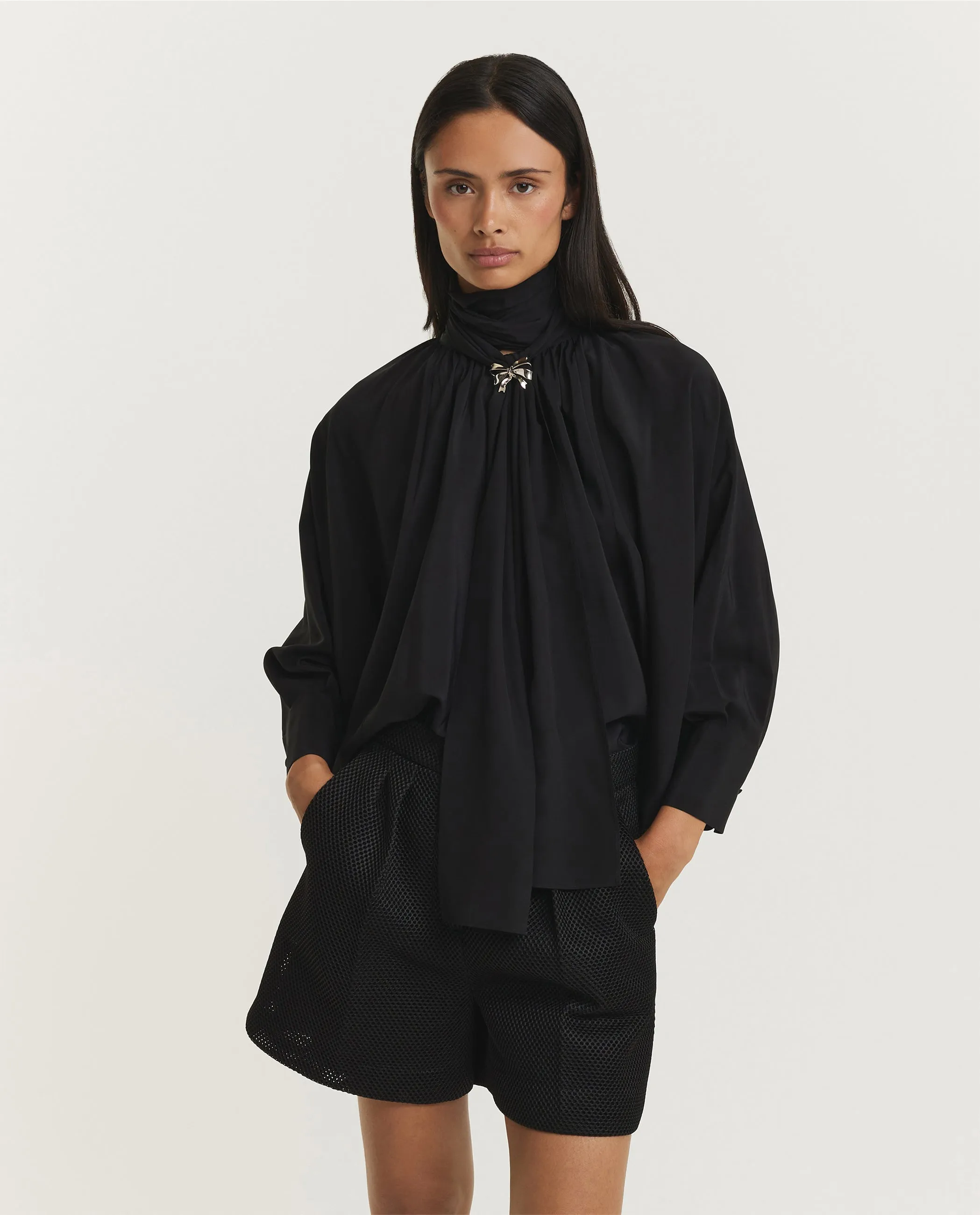 Zijden Leonida Blouse - Zwart sold by Pauw Amsterdam