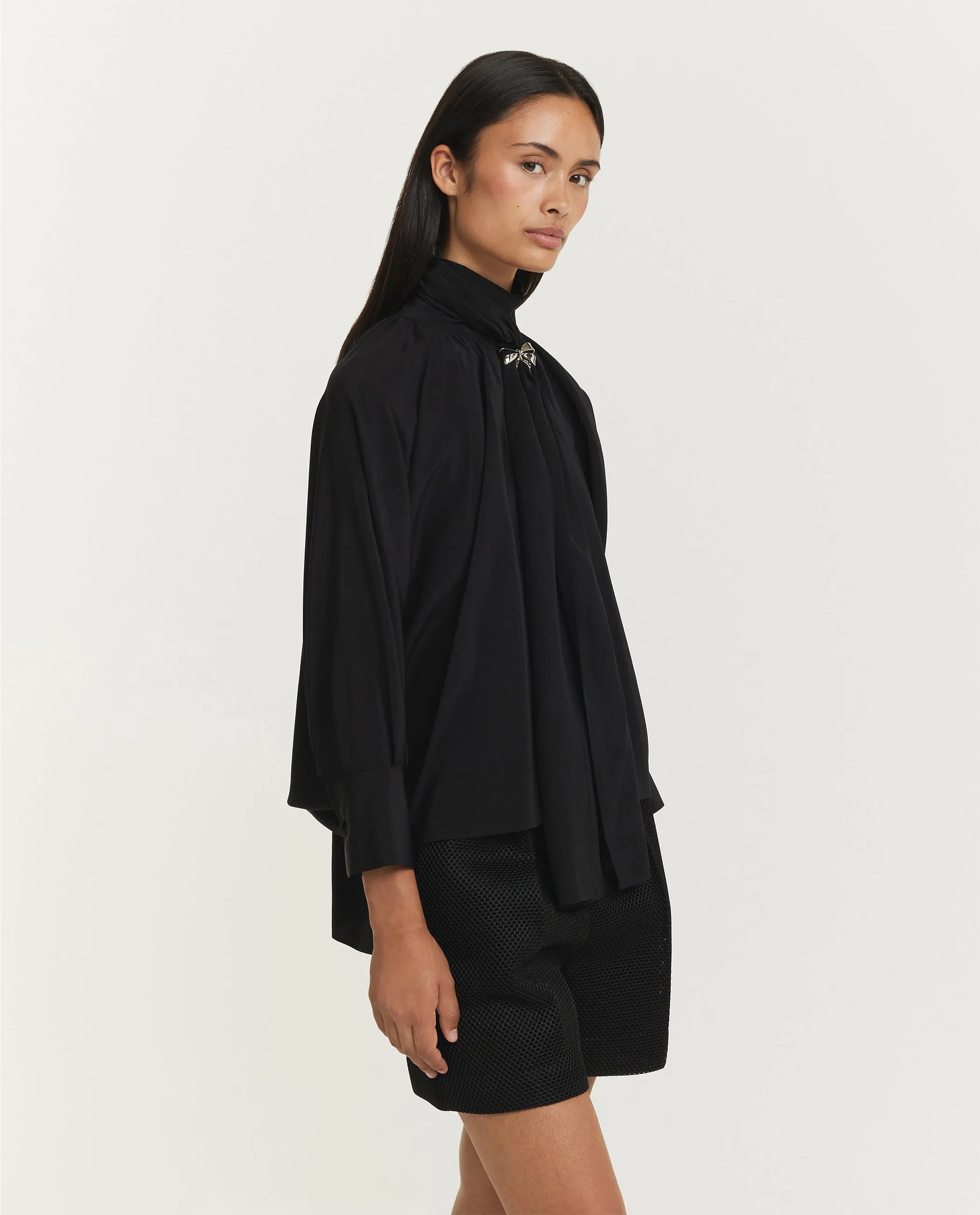 Zijden Leonida Blouse - Zwart sold by Pauw Amsterdam product image thumbnail 4