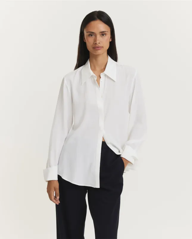 Zijden Mix Shirt - Wit sold by Pauw Amsterdam
