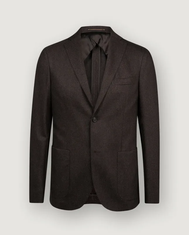 Wol Cashmere Flannel Jasje - Bruin sold by Pauw Amsterdam