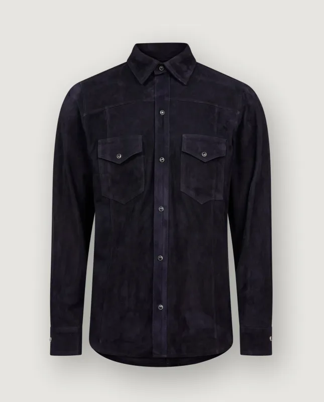 Suede Overshirt - Donkerblauw sold by Pauw Amsterdam