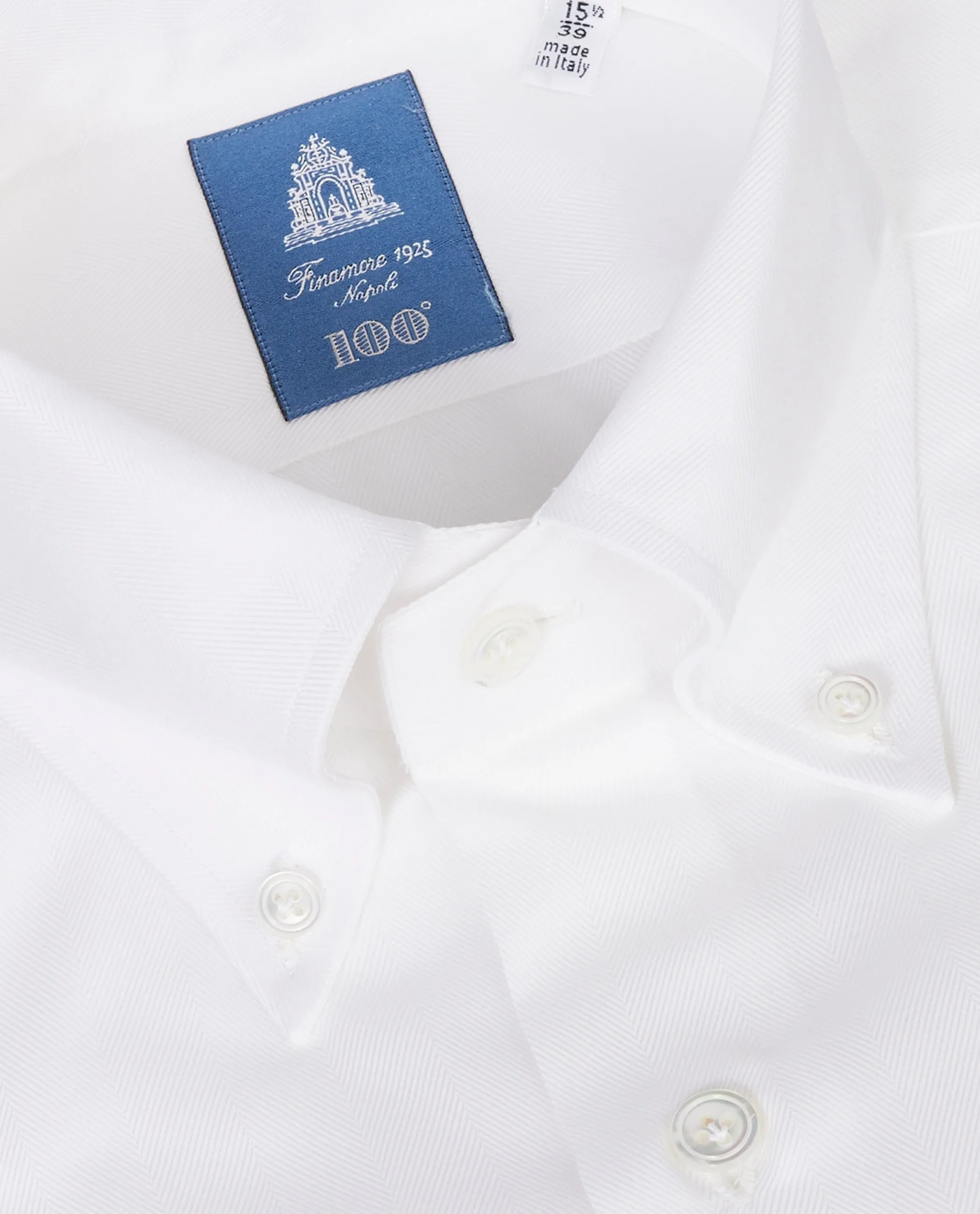 Visgraat Buttondown Shirt - Wit sold by Pauw Amsterdam product image thumbnail 2