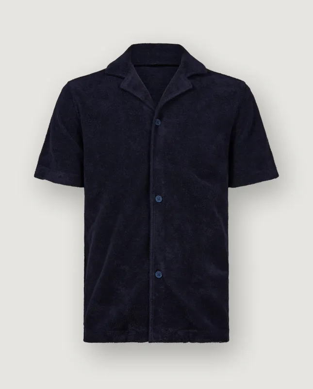 Howell Towelling Shirt - Donkerblauw sold by Pauw Amsterdam