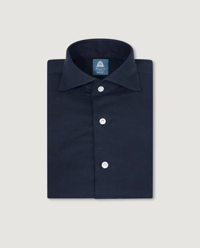Katoen Cashmere Flanel Shirt - Donkerblauw sold by Pauw Amsterdam