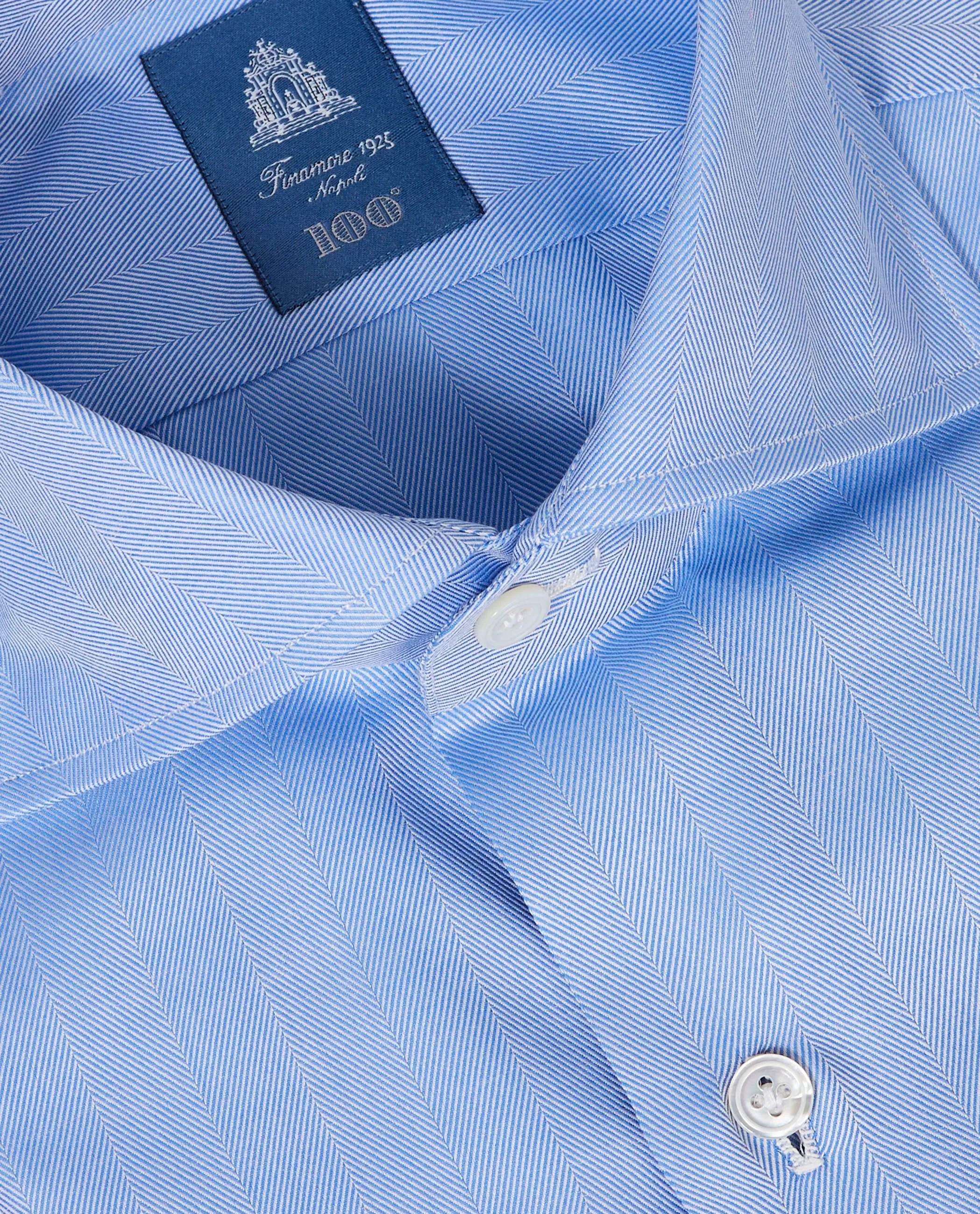Visgraat Katoenen Shirt - Blauw sold by Pauw Amsterdam product image thumbnail 3