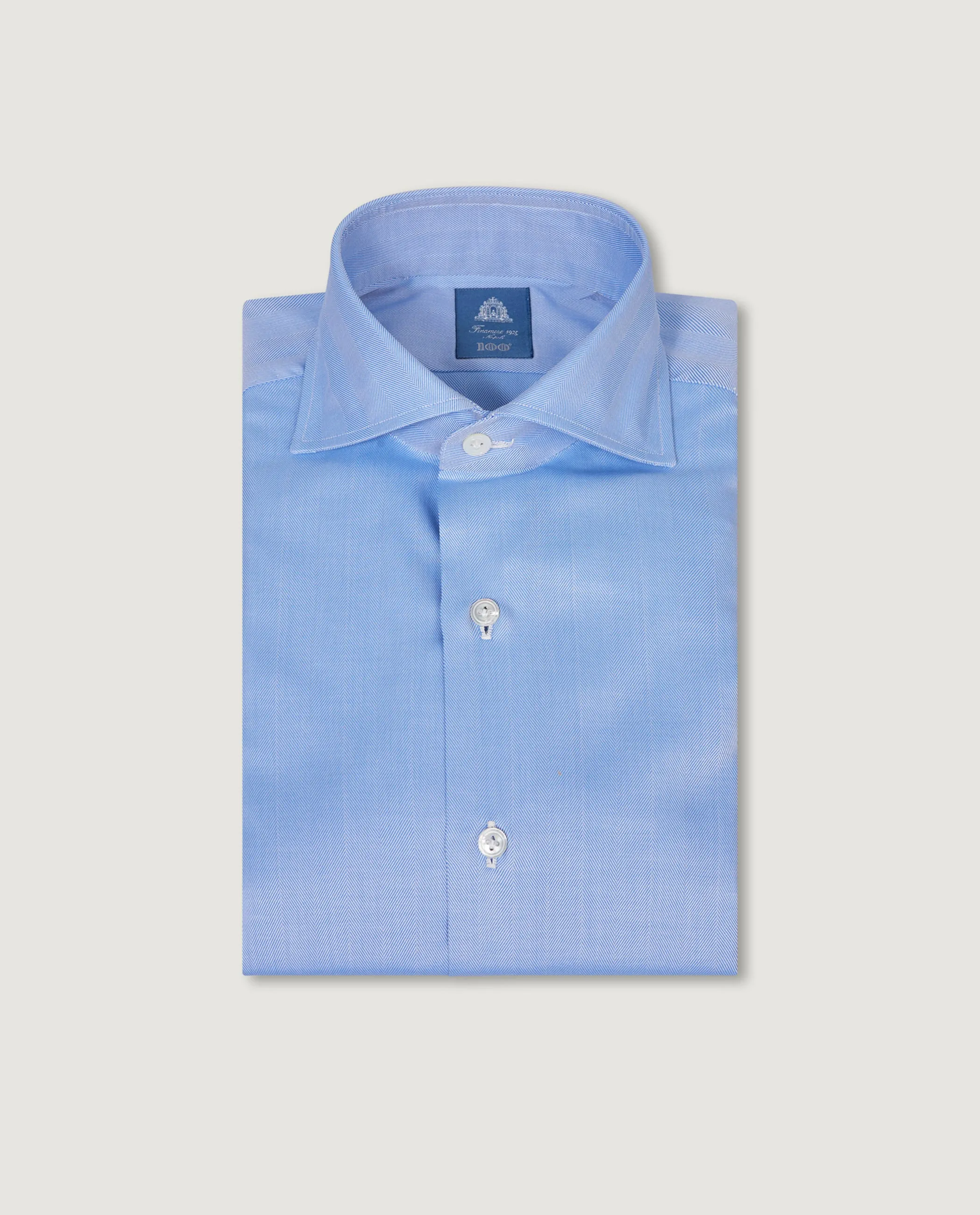 Visgraat Katoenen Shirt - Blauw sold by Pauw Amsterdam