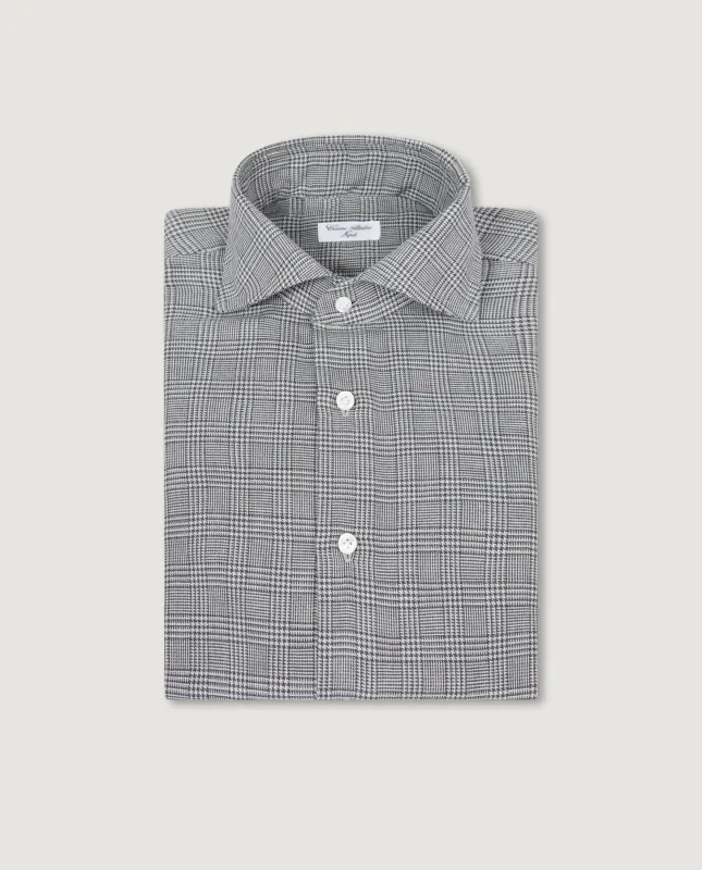 Katoen Cashmere Glencheck Shirt - Grijs sold by Pauw Amsterdam