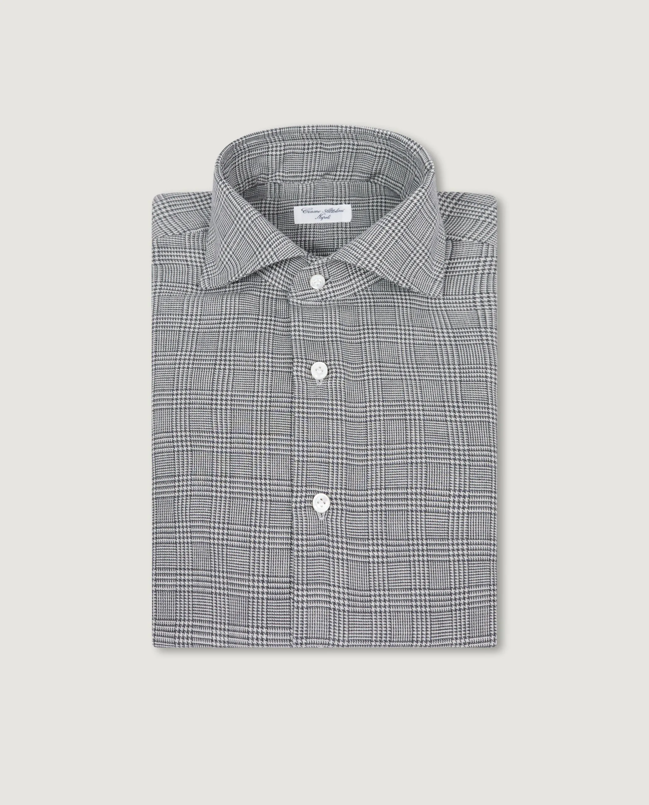 Katoen Cashmere Glencheck Shirt - Grijs sold by Pauw Amsterdam