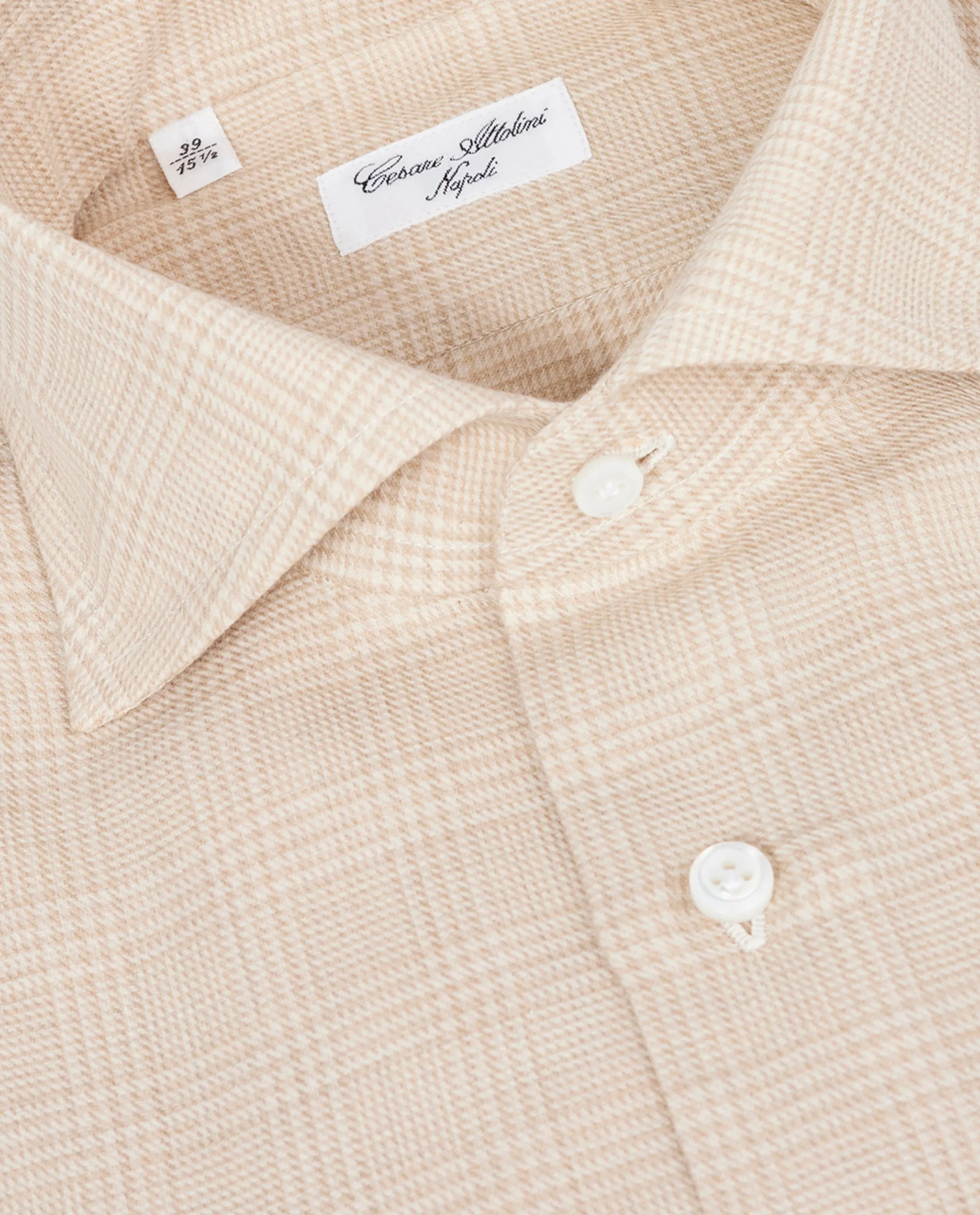 Katoen Cashmere Glencheck Shirt - Lichtbruin sold by Pauw Amsterdam product image thumbnail 2