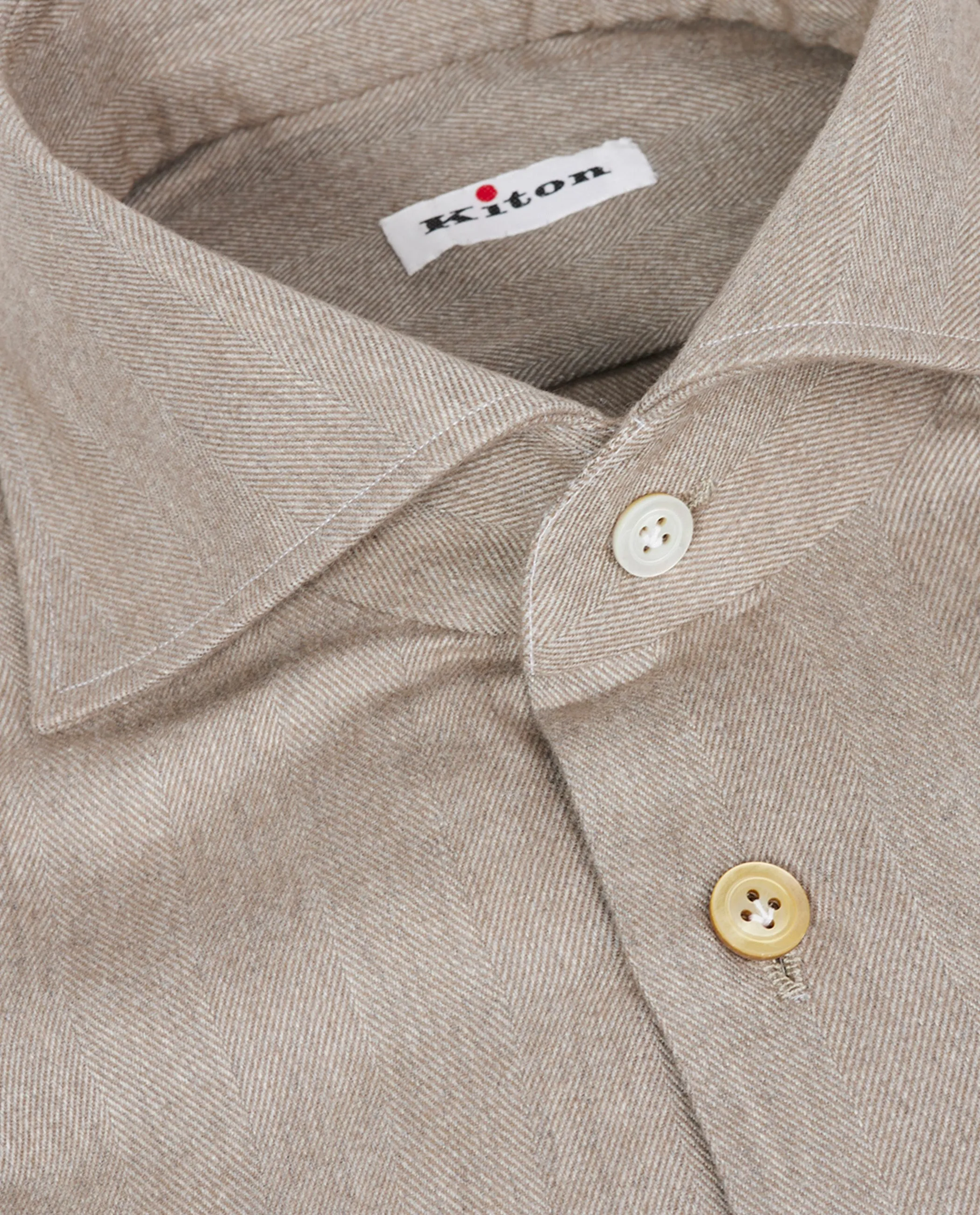 Flannel Visgraat Shirt - Lichtbruin sold by Pauw Amsterdam product image thumbnail 2