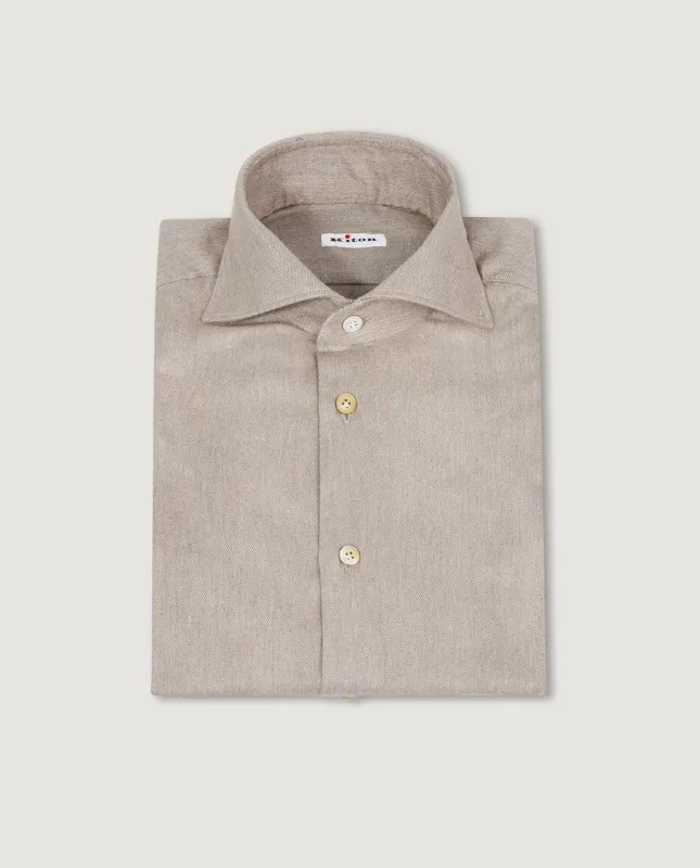 Flannel Visgraat Shirt - Lichtbruin sold by Pauw Amsterdam