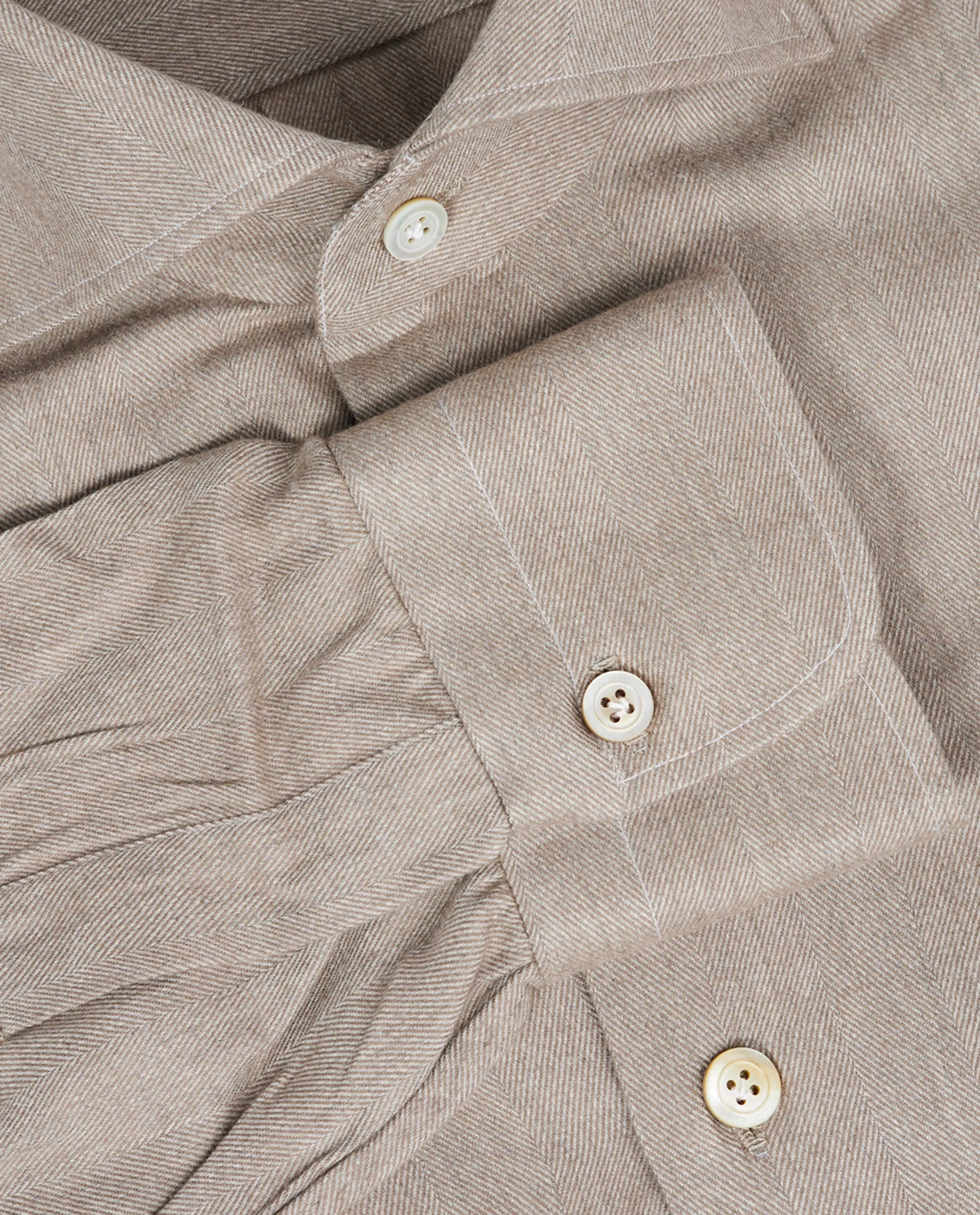 Flannel Visgraat Shirt - Lichtbruin sold by Pauw Amsterdam product image thumbnail 3