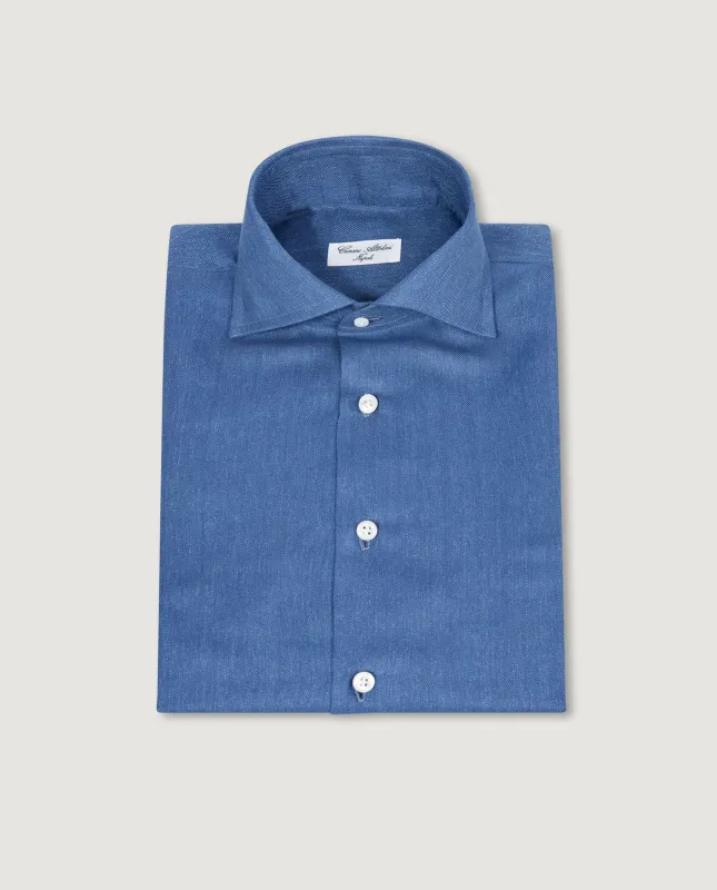 Katoen Cashmere Shirt - Lichtblauw sold by Pauw Amsterdam