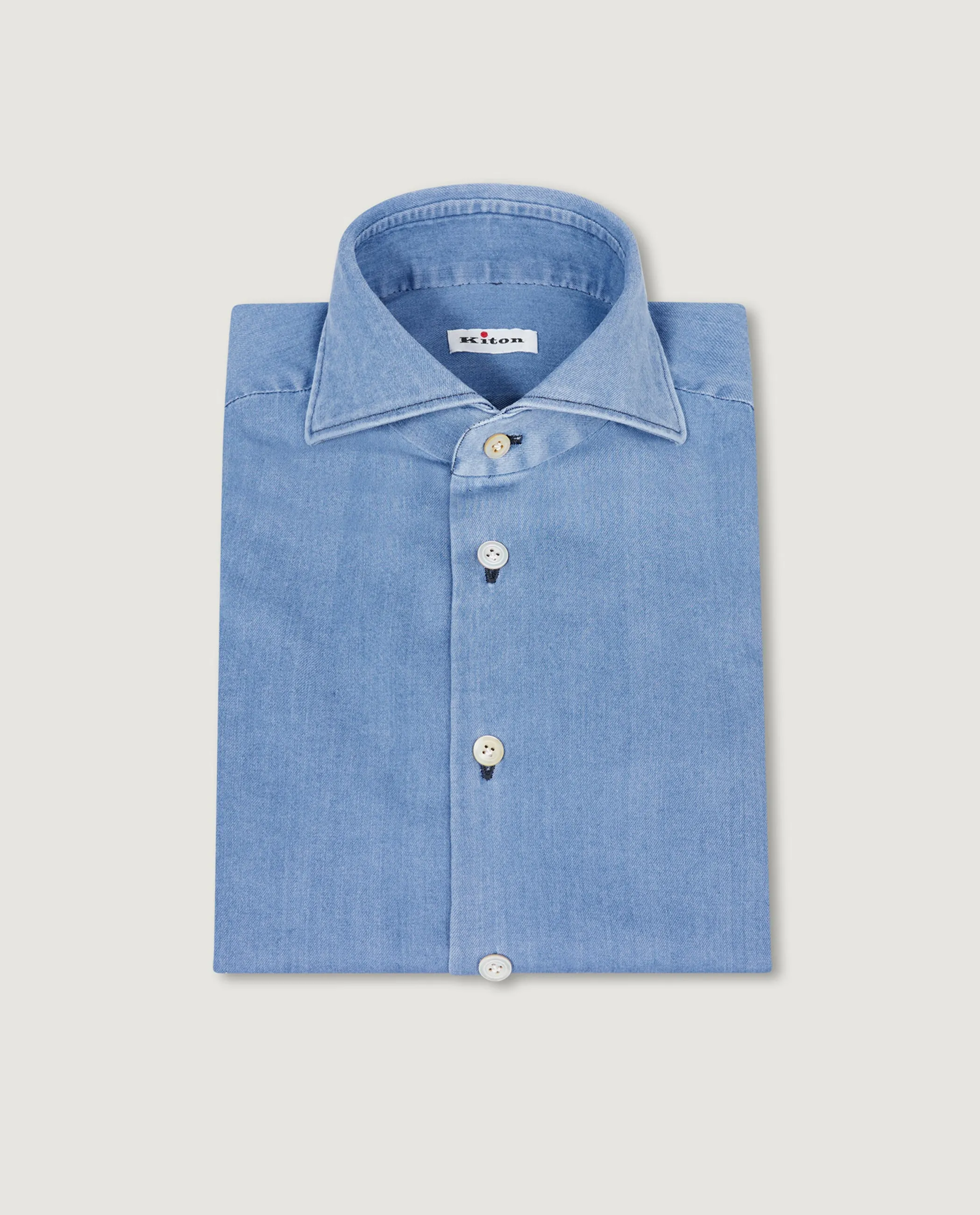 Katoen Mix Denim Shirt - Lichtblauw sold by Pauw Amsterdam