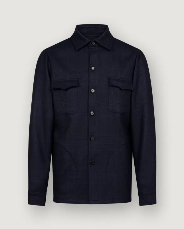 Zealander Glencheck Overshirt - Donkerblauw sold by Pauw Amsterdam