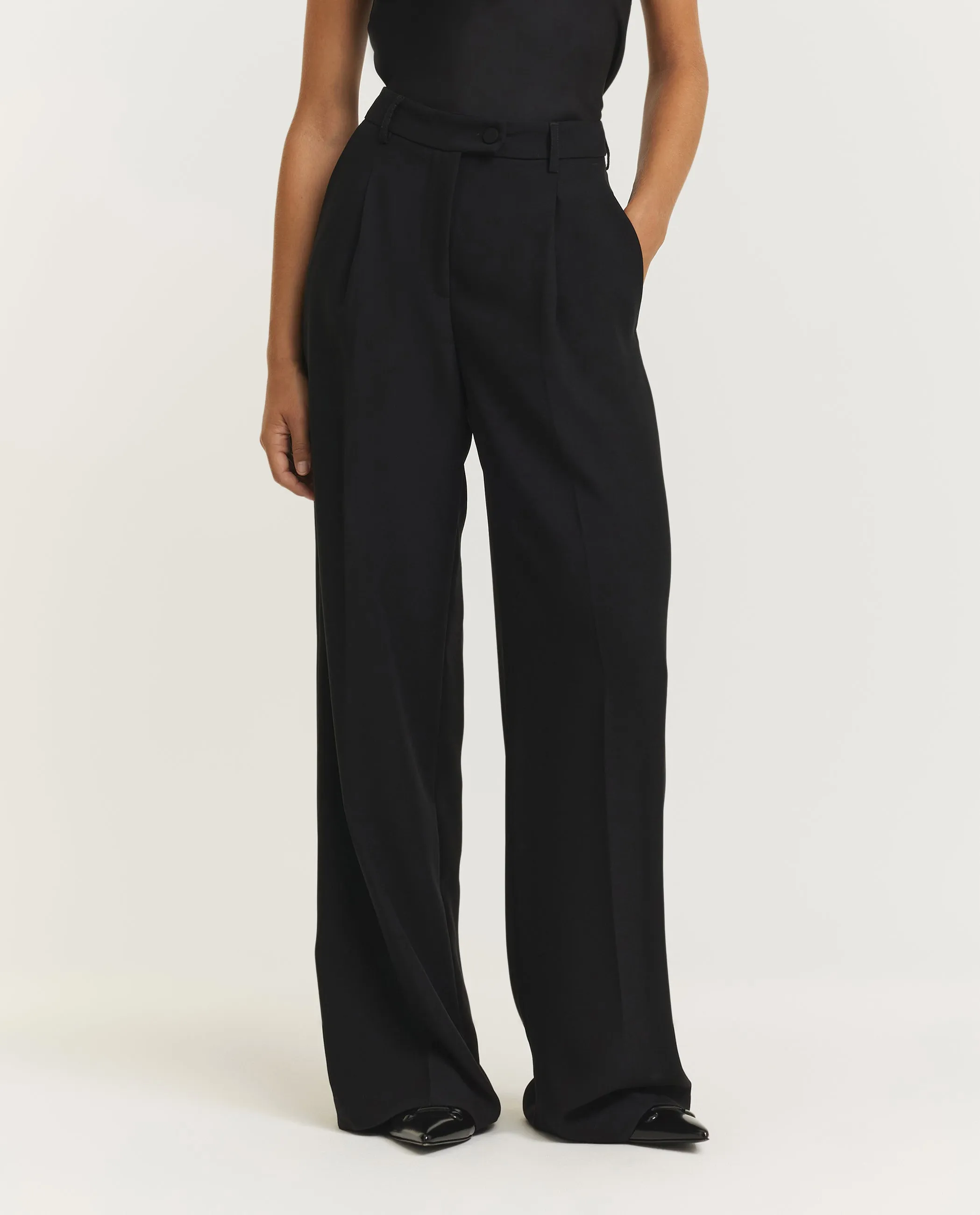 Wijde Pijp Pantalon - Zwart sold by Pauw Amsterdam product image thumbnail 2