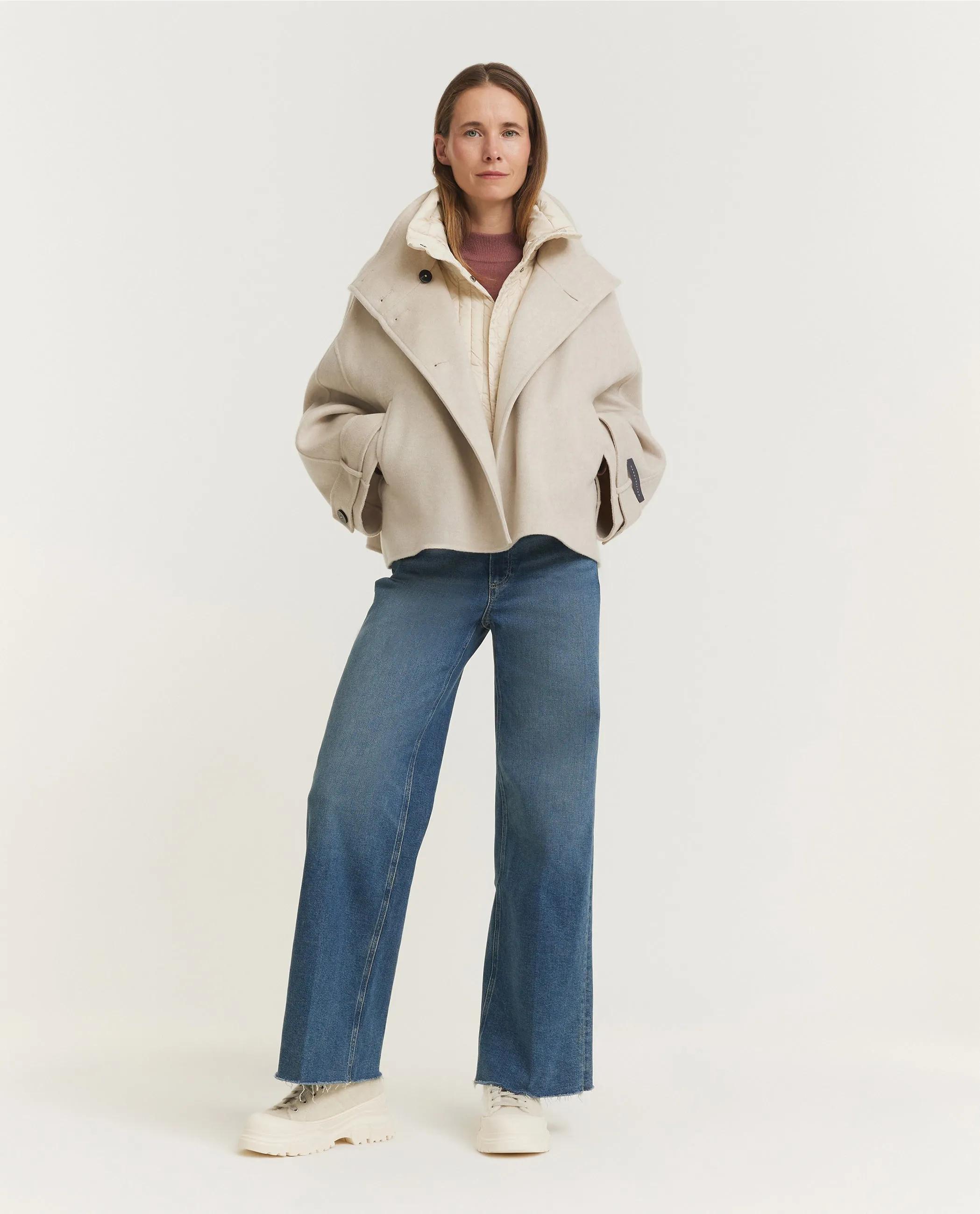 Wol Cashmere Raglan Jas - Ecru sold by Pauw Amsterdam product image thumbnail 3