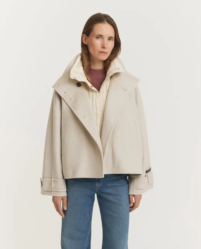 Wol Cashmere Raglan Jas - Ecru sold by Pauw Amsterdam