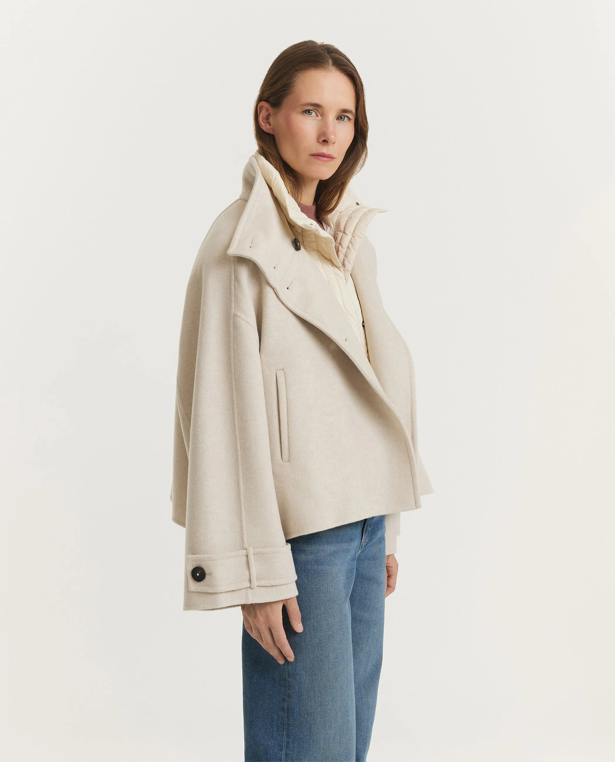 Wol Cashmere Raglan Jas - Ecru sold by Pauw Amsterdam product image thumbnail 5