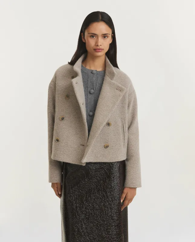 Wol Blend Peacoat - Lichtbruin sold by Pauw Amsterdam