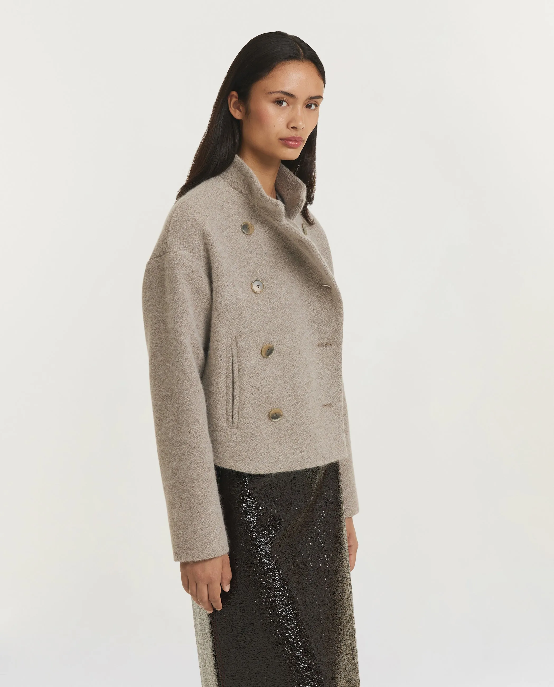 Wol Blend Peacoat - Lichtbruin sold by Pauw Amsterdam product image thumbnail 3