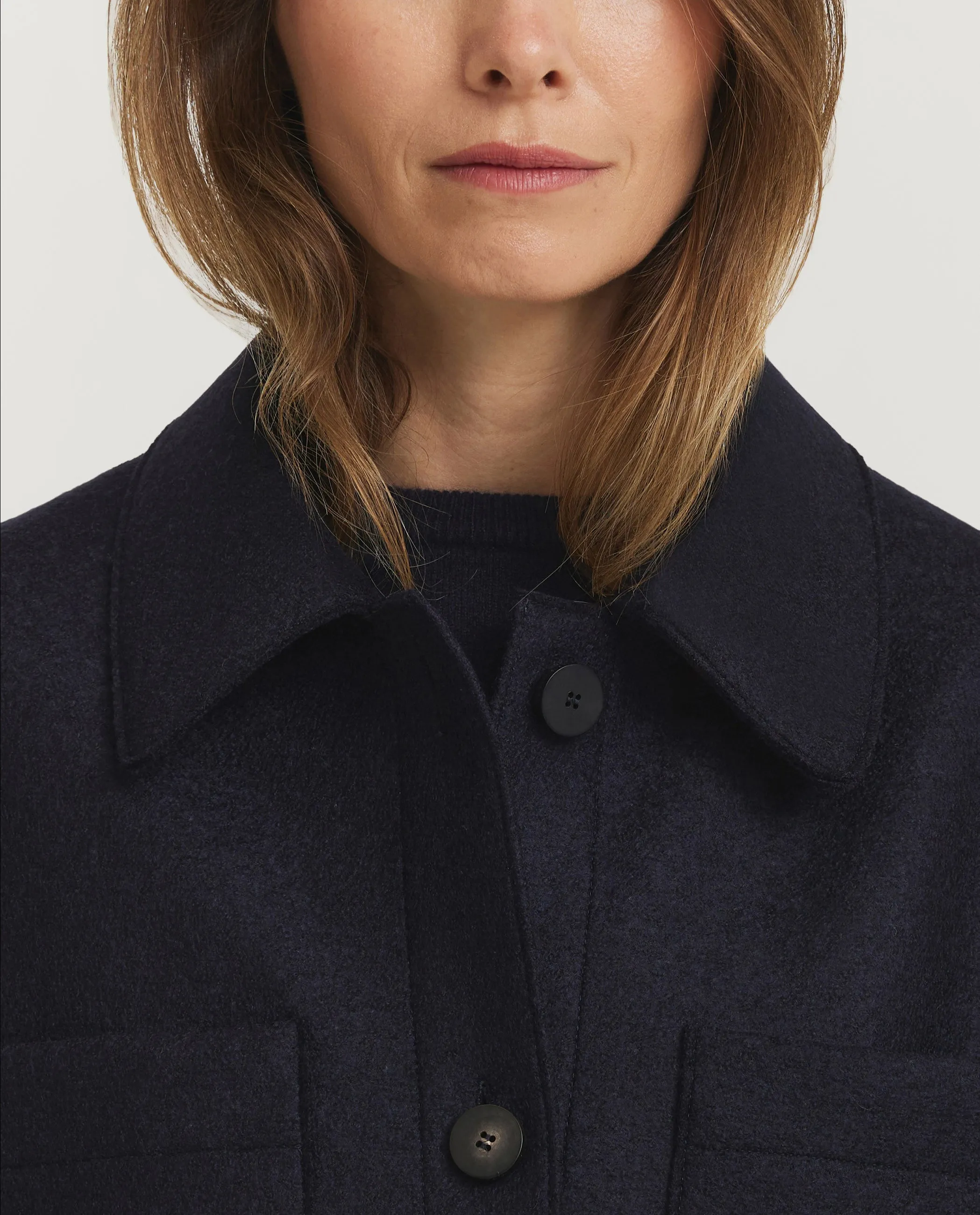 Geperst Wollen Jas - Donkerblauw sold by Pauw Amsterdam product image thumbnail 2