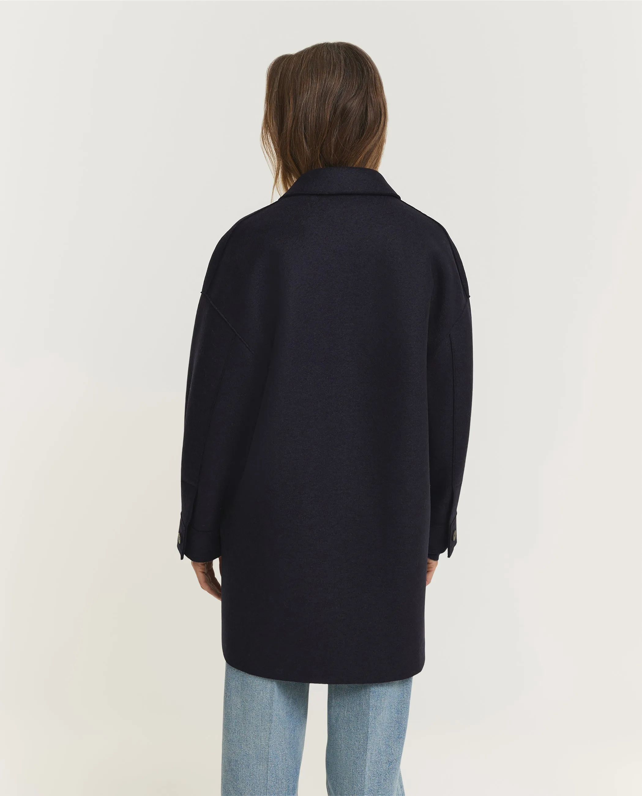 Geperst Wollen Jas - Donkerblauw sold by Pauw Amsterdam product image thumbnail 5