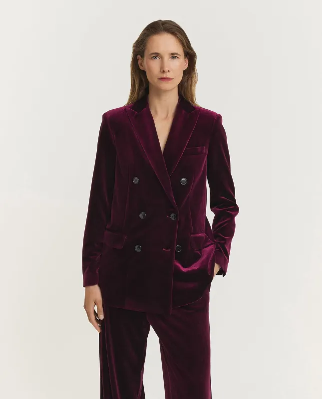 Fluwelen Double-Breasted Jasje - Rood sold by Pauw Amsterdam