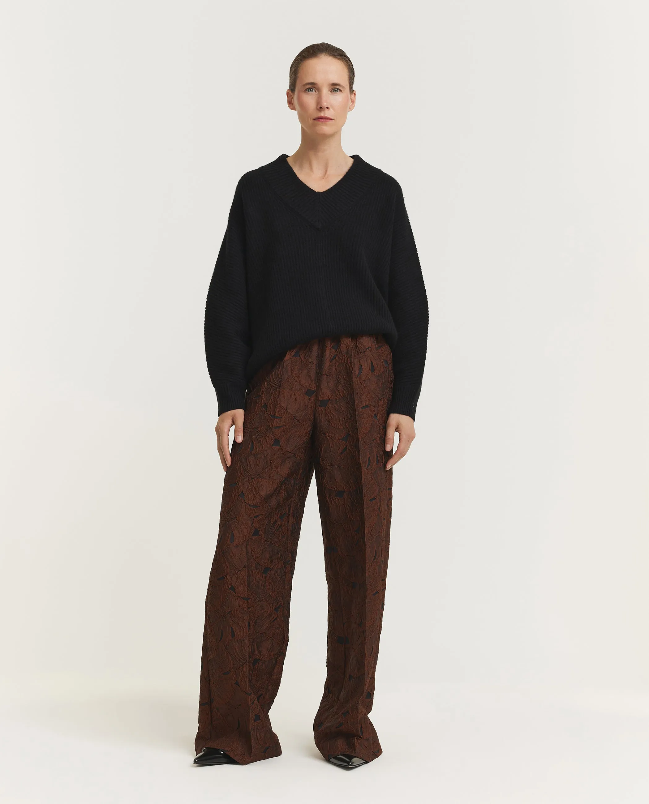 Wijde Patroon Pantalon - Bruin sold by Pauw Amsterdam