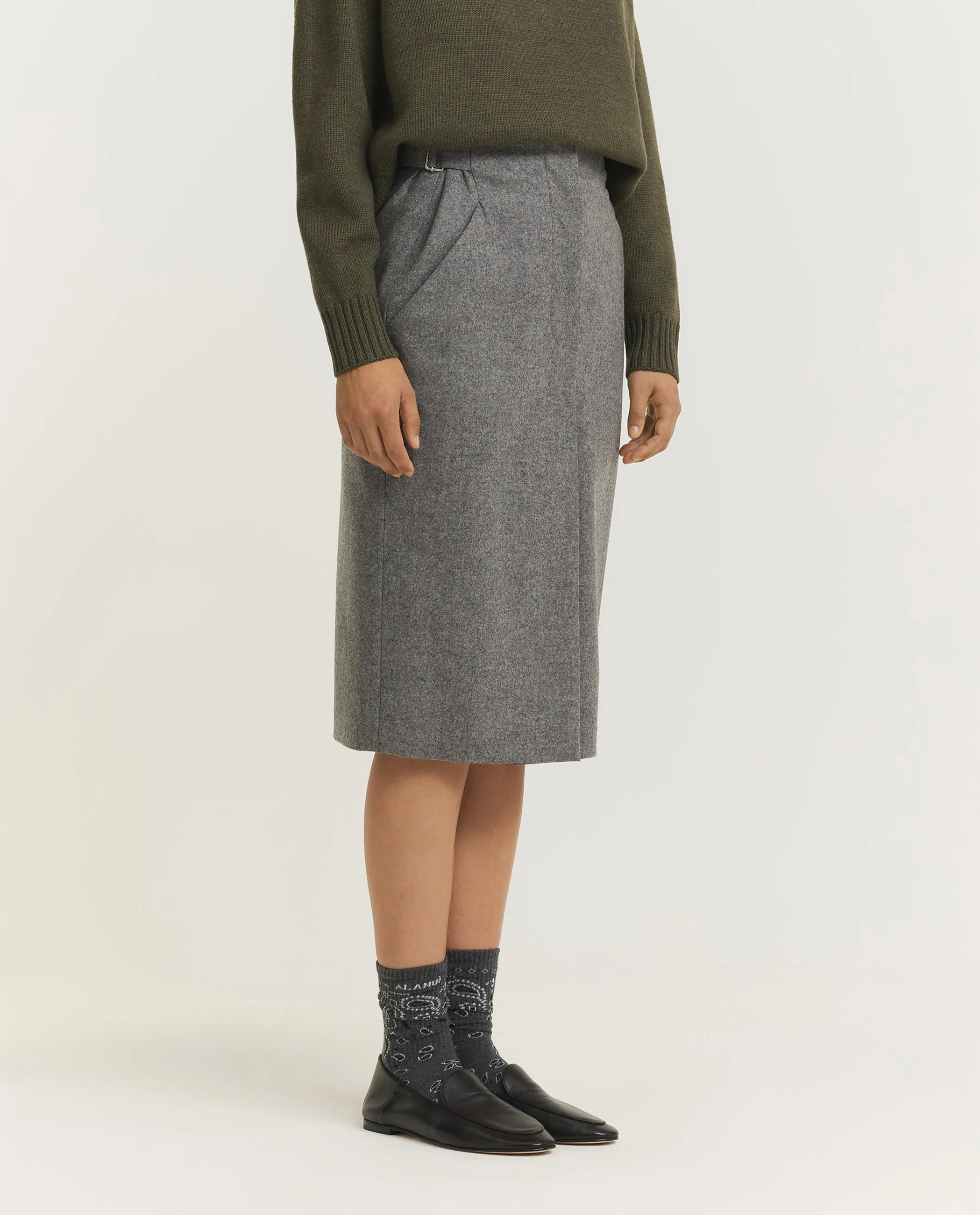 Wol Cashmere Kokerrok - Grijs sold by Pauw Amsterdam product image thumbnail 3