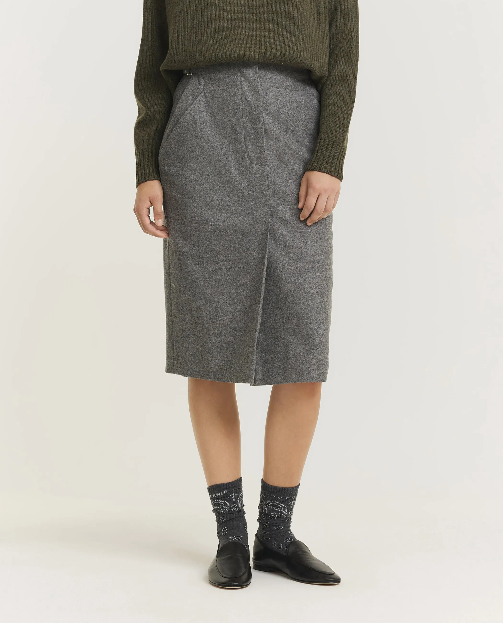 Wol Cashmere Kokerrok - Grijs sold by Pauw Amsterdam product image thumbnail 2