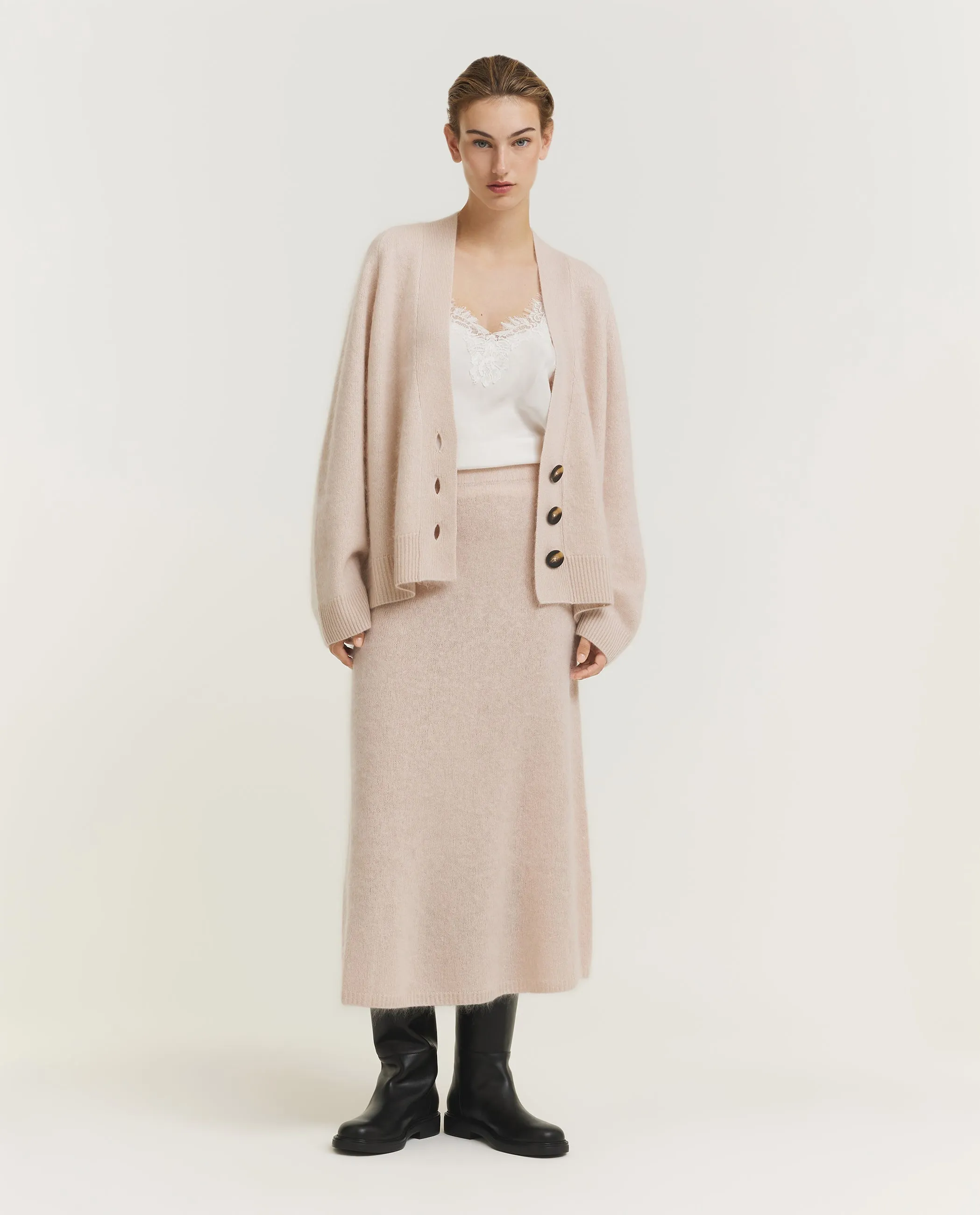 Lange Knit Rok - Roze sold by Pauw Amsterdam