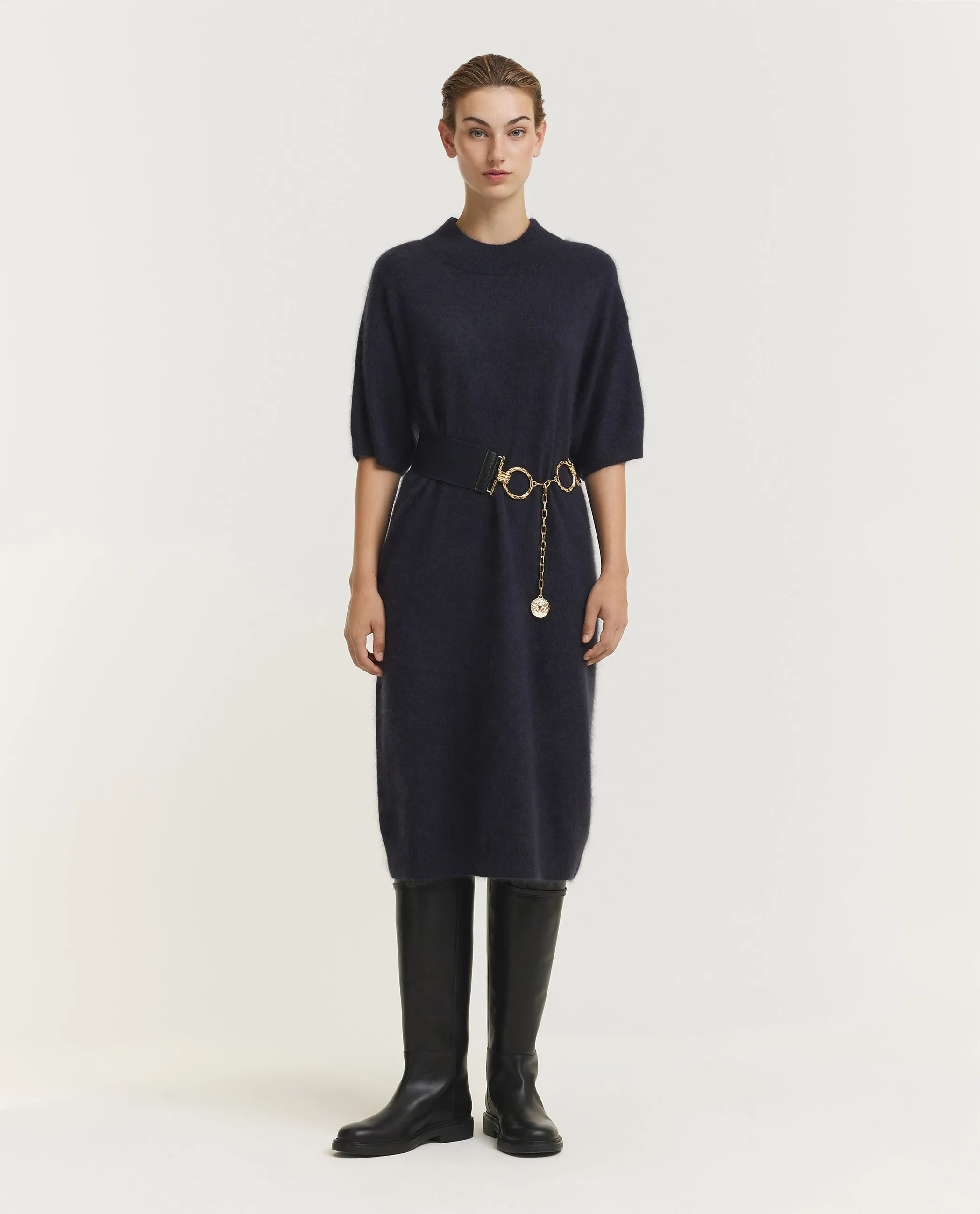 Wol Cashmere Jurk - Donkerblauw sold by Pauw Amsterdam product image thumbnail 5