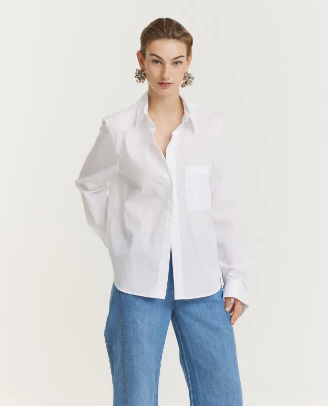 Katoenen Boyfriend Shirt - Wit sold by Pauw Amsterdam