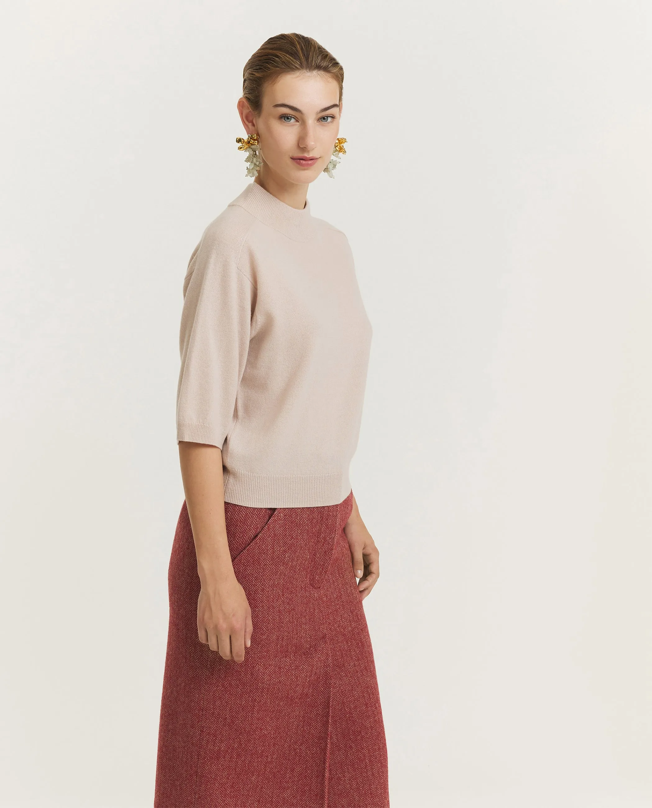 Wool Cashmere Korte Mouwen Trui - Roze sold by Pauw Amsterdam product image thumbnail 4
