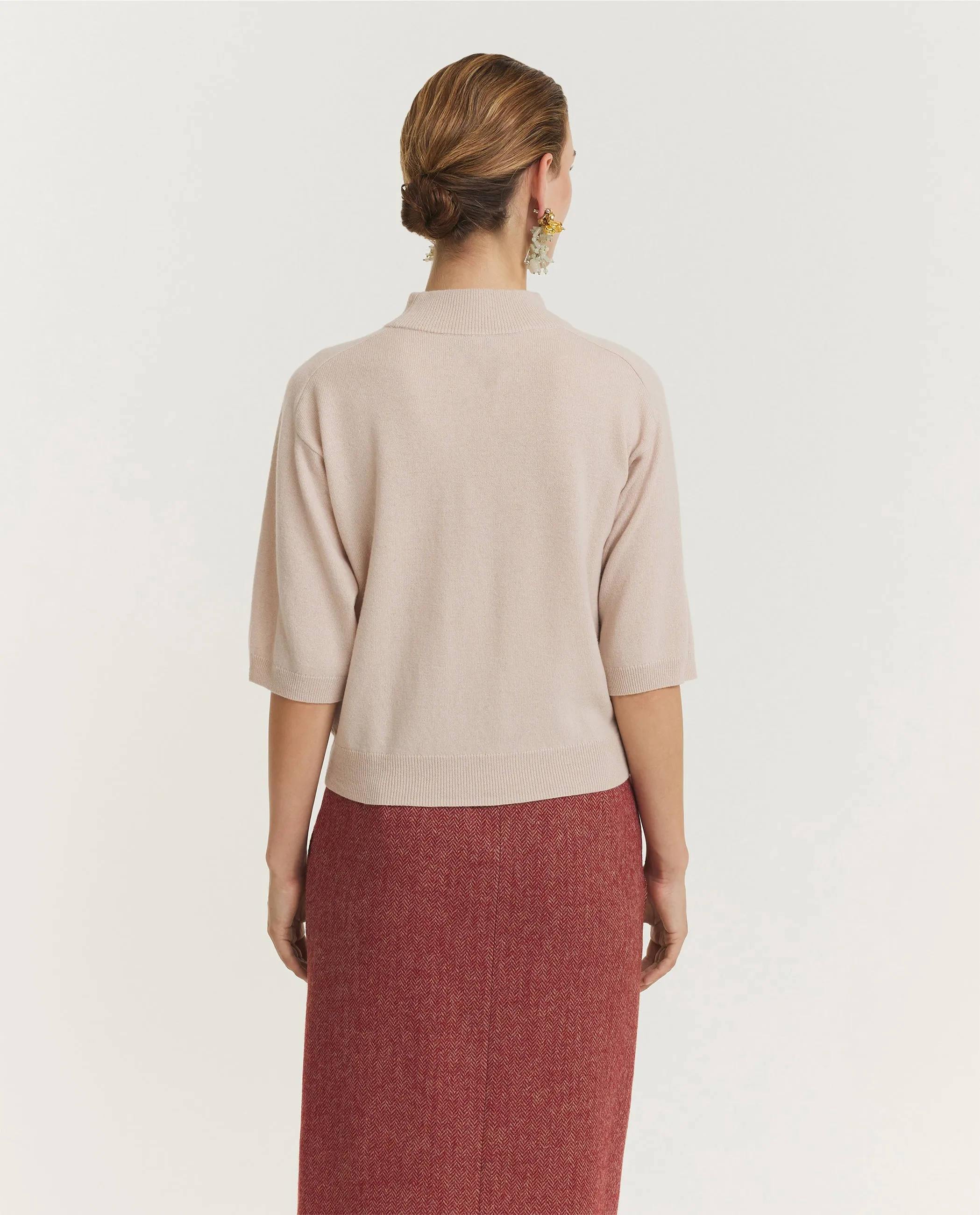 Wool Cashmere Korte Mouwen Trui - Roze sold by Pauw Amsterdam product image thumbnail 5