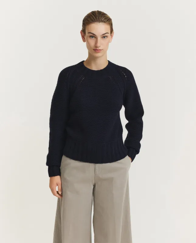 Grove Ronde Hals Trui - Donkerblauw sold by Pauw Amsterdam