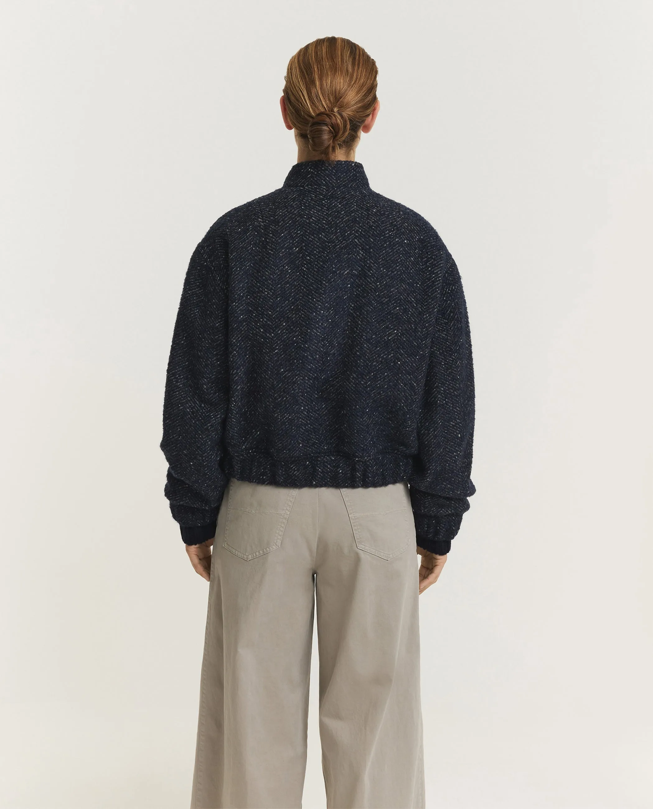 Wol Mix Bomberjack - Donkerblauw sold by Pauw Amsterdam product image thumbnail 4