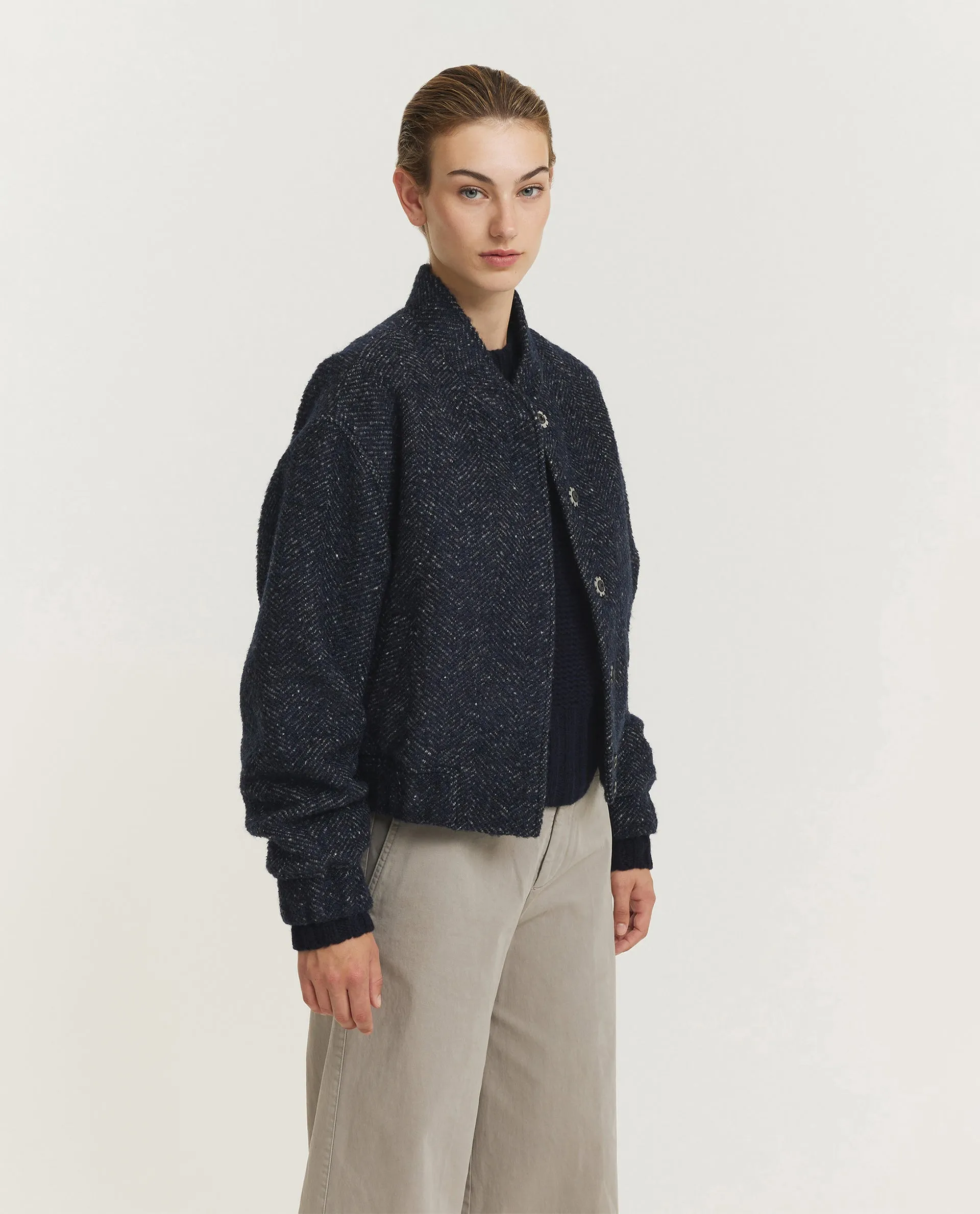 Wol Mix Bomberjack - Donkerblauw sold by Pauw Amsterdam product image thumbnail 2