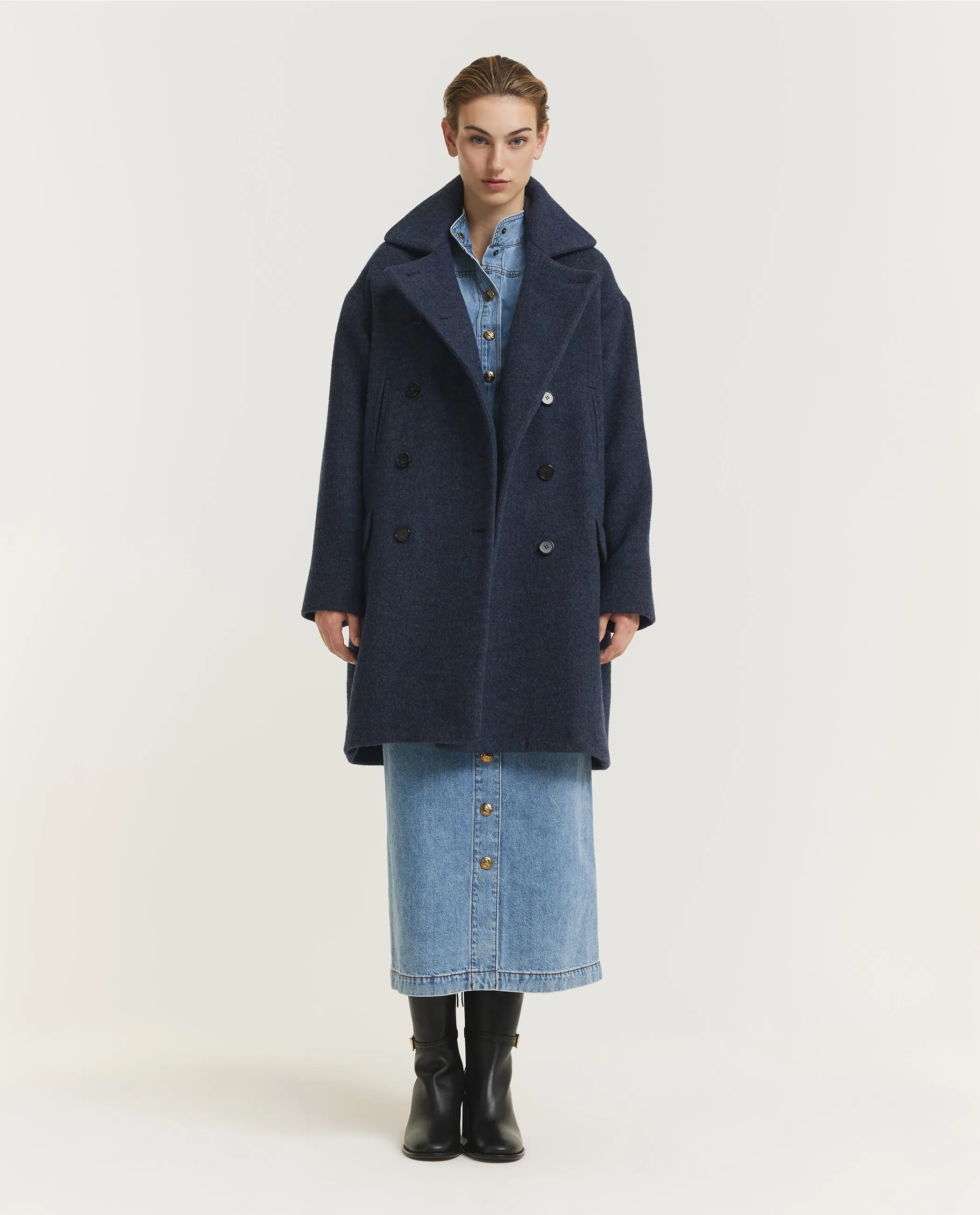 Alpaca Wol Overjas - Blauw sold by Pauw Amsterdam product image thumbnail 3