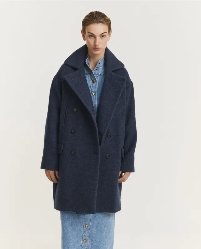 Alpaca Wol Overjas - Blauw sold by Pauw Amsterdam