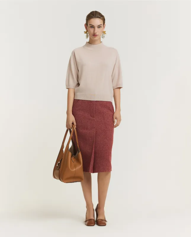 Patroon Wollen Kokerrok - Rood sold by Pauw Amsterdam