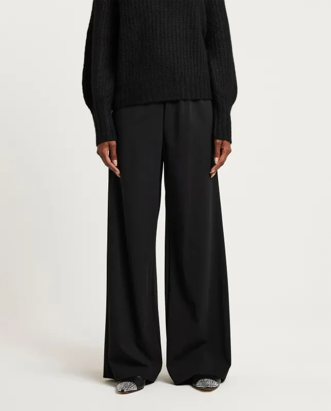 Wijde Wol Mix Broek - Zwart sold by Pauw Amsterdam