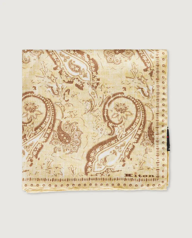 Geprinte Zijden Pochet - Geel sold by Pauw Amsterdam