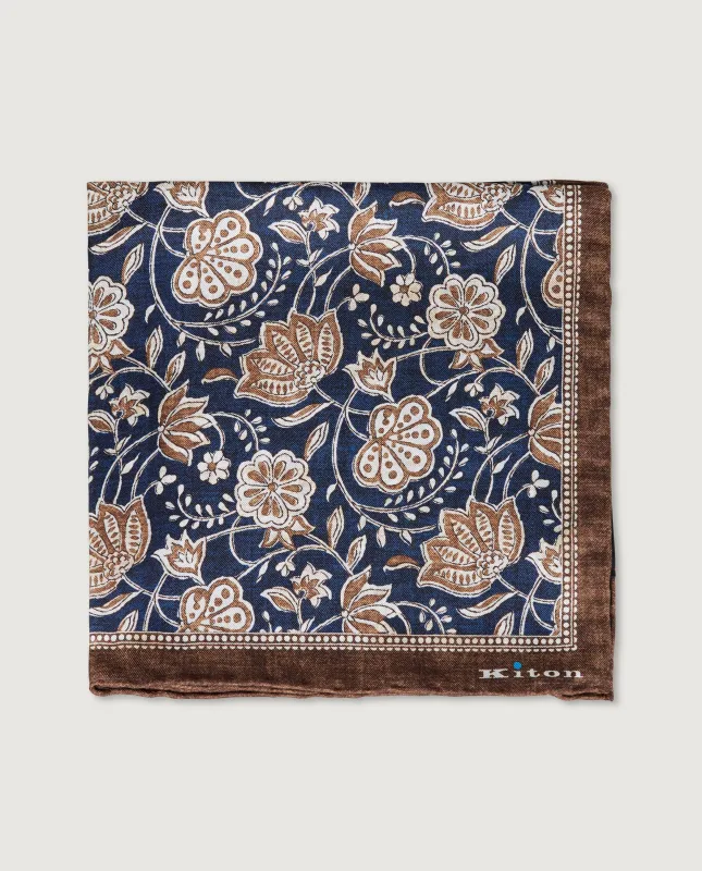 Geprinte Zijden Pochet - Bruin sold by Pauw Amsterdam