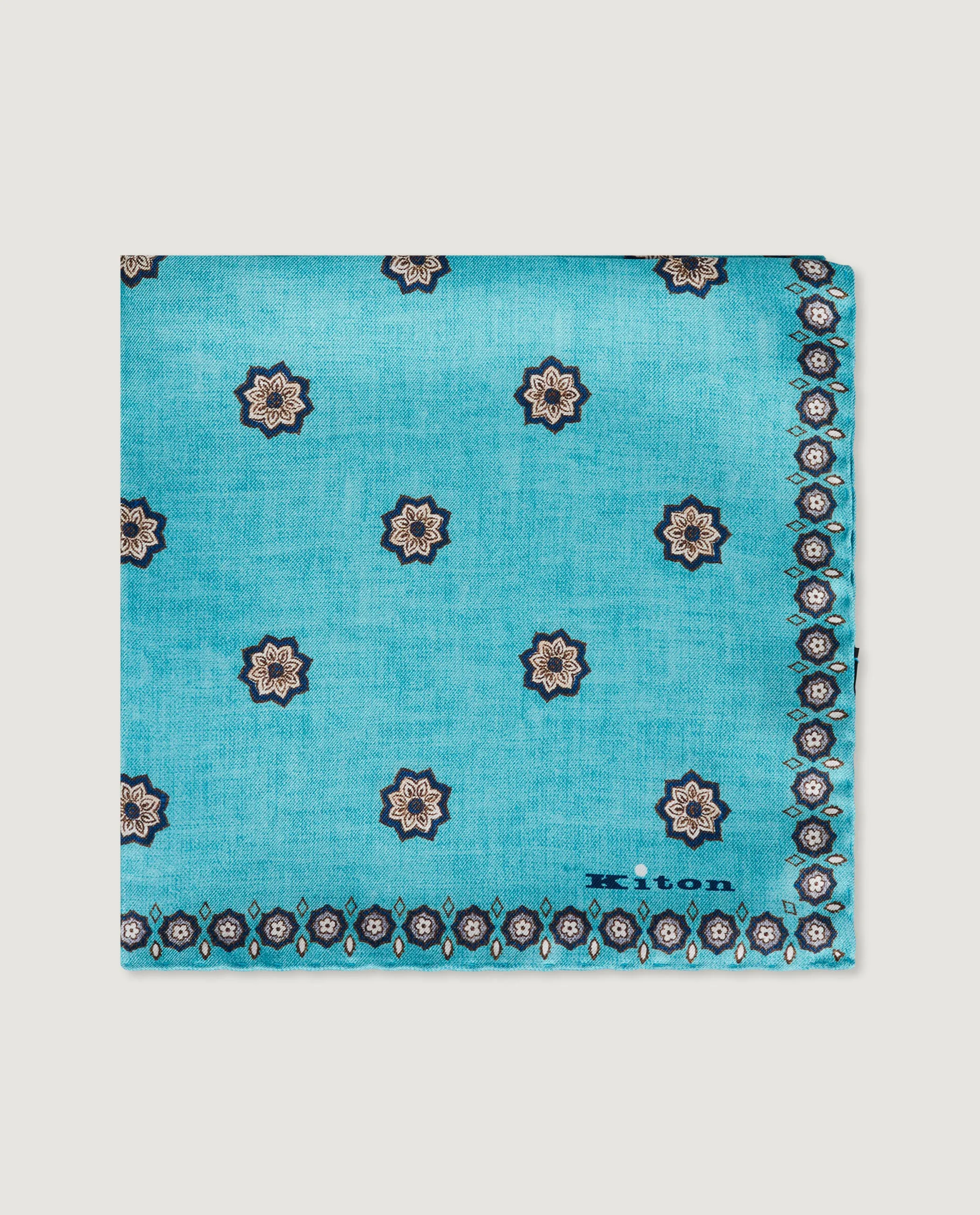 Geprinte Zijden Pochet - Lichtblauw sold by Pauw Amsterdam