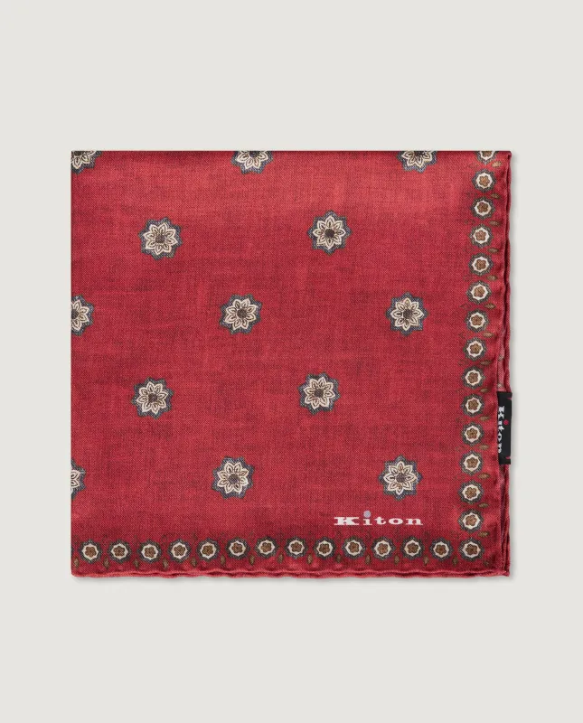 Geprinte Zijden Pochet - Rood sold by Pauw Amsterdam