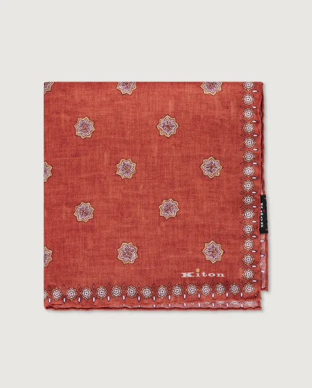 Geprinte Zijden Pochet - Oranje sold by Pauw Amsterdam